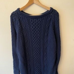 LL Bean Signature Cotton Fisherman Sweater Large